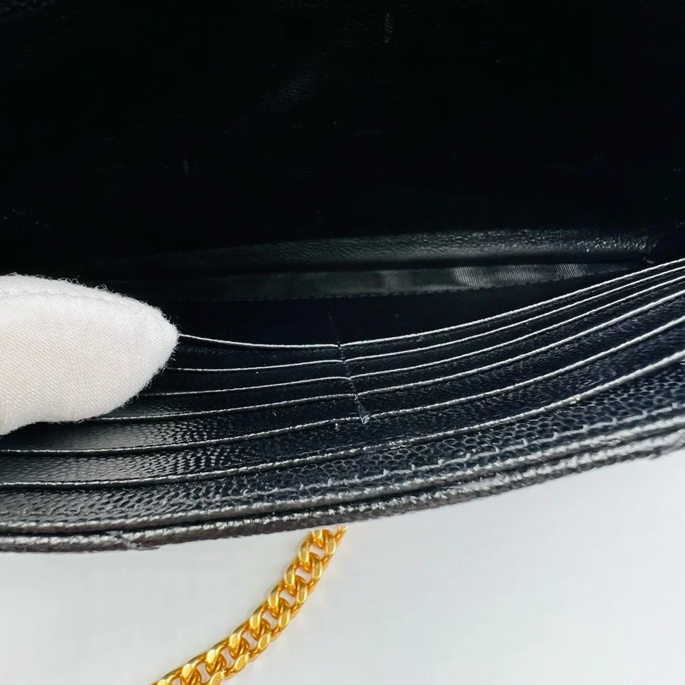 Saint Laurent Black Leather Cassandra Bag with Gold Chain w/ Dust Bag and Box - Picture 9 of 15